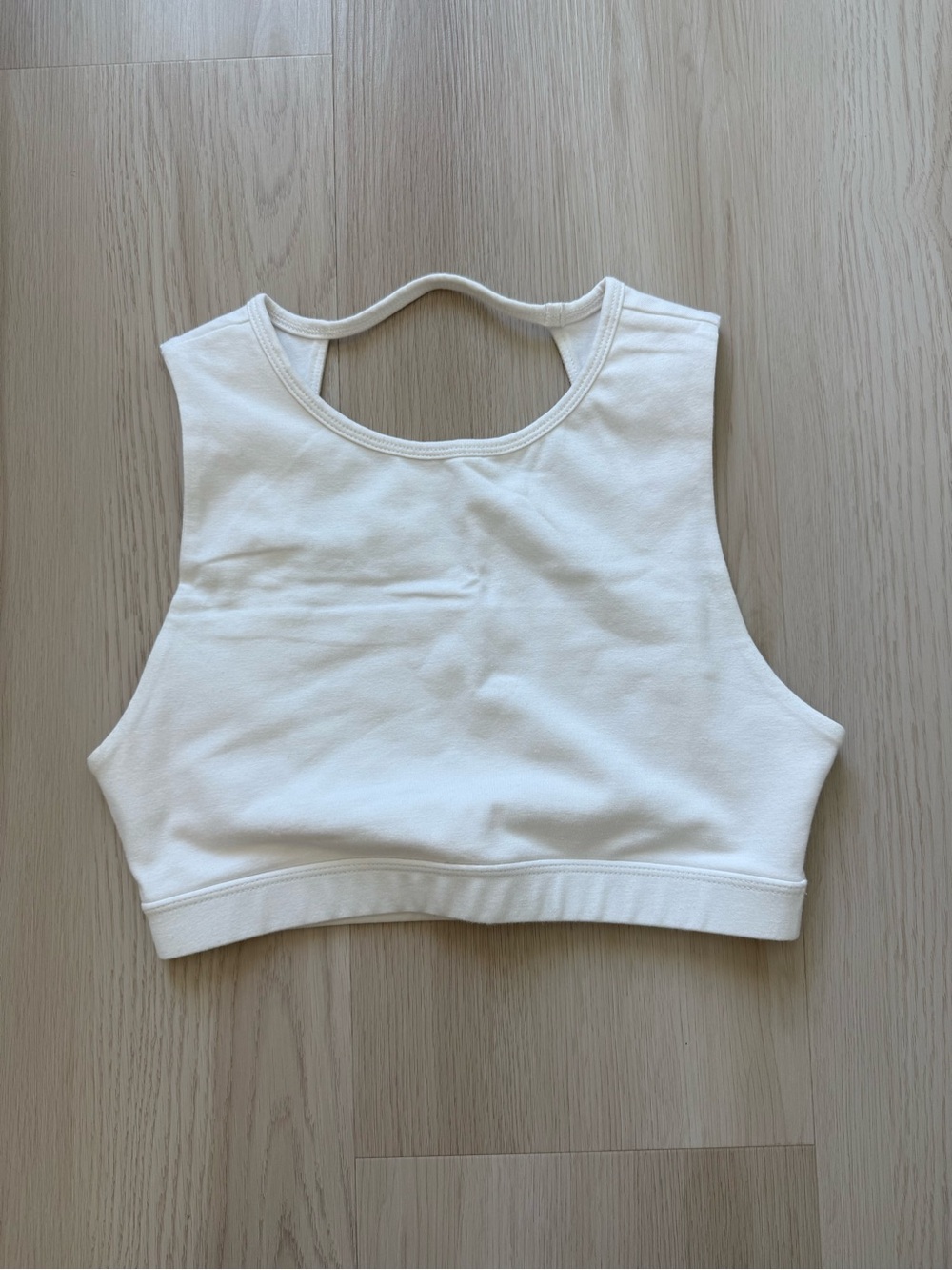 Forever 21 Cream High Neck Crop Tank